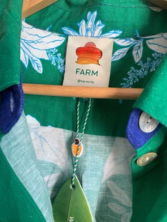 NWT farm rio soft garden shirt blue & green size xl - Picture 2 of 2